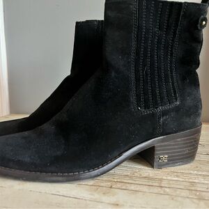 Sam Edelman Black Suede Chelsea Ankle Boots